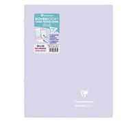 Clairefontaine 981475C Un Cahier Agrafé Koverbook Blush Lilas - 24x32 cm - 96 Pages Grands Carreaux - Papier Blanc 90 g - Couverture Polypro Opaque