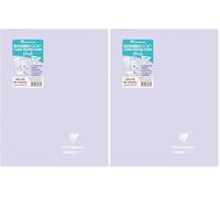 Clairefontaine 981475C Un Cahier Agrafé Koverbook Blush Lilas - 24x32 cm - 96 Pages Grands Carreaux - Papier Blanc 90 g - Couverture Polypro Opaque (Lot de 2)