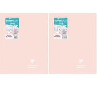 Clairefontaine 981478C Un Cahier Agrafé Koverbook Blush Rose poudré - 24x32 cm - 96 Pages Grands Carreaux - Papier Blanc 90 g - Couverture Polypro Opaque (Lot de 2)