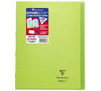 Clairefontaine 981603C Un Cahier Agrafé Koverbook Vert - 24x32 cm 96 Pages Petits Carreaux Papier Clairefontaine Blanc 90 g - Couverture Polypro