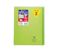 Clairefontaine 981603Cpack Un Lot de 10 Cahiers Agrafés Koverbook Verts - 24x32 cm - 96 Pages Petits Carreaux avec Marge - Papier Blanc 90 g - Couverture Polypro