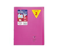 Clairefontaine 981608Cpack Un Lot de 10 Cahiers Agrafés Koverbook Roses - 24x32 cm - 96 Pages Petits Carreaux avec Marge - Papier Blanc 90 g - Couverture Polypro