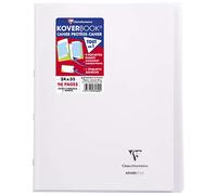 Clairefontaine 981620C Un Cahier Agrafé Koverbook Incolore - 24x32 cm - 96 Pages Petits Carreaux avec Marge - Papier Blanc 90 g - Couverture Polypro
