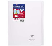 Clairefontaine 984420C Un Cahier Agrafé Koverbook Incolore - 24x32 cm - 48 Pages Grands Carreaux - Papier Blanc 90 g - Couverture Polypro