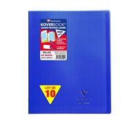 Clairefontaine 984422C - Lot 10 Cahiers Koverbook Bleus Marines 24x32cm 48p