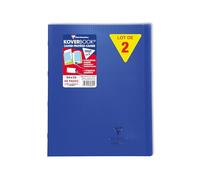 Clairefontaine 984622Cpack Un Lot de 10 Cahiers Agrafés Koverbook Bleus Marines - 24x32 cm - 48 Pages Petits Carreaux avec Marge - Papier Blanc 90 g - Couverture Polypro