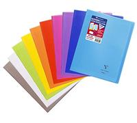 Clairefontaine 986401C Un Cahier Agrafé Koverbook - 24x32 cm - 140 Pages Grands Carreaux - Papier Blanc 90 g - Couverture Polypro Couleur Aléatoire