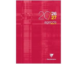 Clairefontaine - Agenda When 21 - Septembre 2026 à Septembre 2027 - Format 21 x 29,7 cm - 1 Semaine Sur 2 Pages - Couleur Rouge