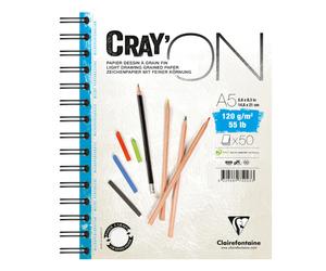 CLAIREFONTAINE Bloc Cray'ON R.I. A5 50 feuilles - 120 g