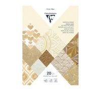 Clairefontaine - Bloc de 20 Feuilles de Papiers Artisanaux Ivoire/Marron Format A4 (21x29,7 cm) - Loisirs Créatifs - Carterie Créative, Scrapbooking et Décoration - 95096C
