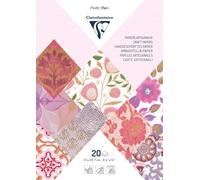 Clairefontaine - Bloc de 20 Feuilles de Papiers Artisanaux Rose/Violet Format A4 (21x29,7cm) - Loisirs Créatifs - Carterie Créative, Scrapbooking et Décoration - 95093C