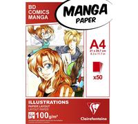 Clairefontaine Bloc de croquis MANGA ILLUSTRATIONS DIN A4 50 feuilles