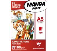 Clairefontaine Bloc de croquis MANGA ILLUSTRATIONS DIN A5 50 feuilles