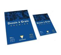 Clairefontaine 96620C Bloc Encollé Papier Dessin à Grain - 30 Feuilles Papier Dessin au Grain Marqué - A2 42x59,4 cm 180g - Idéal pour le Dessin et Croquis au Crayon, Feutre et Fusain