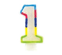 Eurowrap 6828-1C - Une Bougie Anniversaire - Chiffre 1 - Décoration Pour Gateaux, Topper Pour Gateaux, Anniversaires Enfants Et Adultes