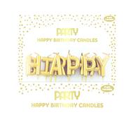 Eurowrap 24330-GC - Un Lot De 13 Bougies Métallisées En Forme De Lettre : ''Happy Birthday'' - Couleur : Or - Bougies D'anniversaire, Anniversaire, Happy Birthday
