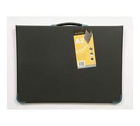 Clairefontaine BPCJ1A2BKZ - Un press-book en vinyle noir pouvant contenir 20 pochettes transparentes 42x59,4 cm (non fournies) avec 1 pochette élastique, fermeture éclair et poignée de transport
