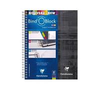 Clairefontaine Cahier spirale Bind'O Block 8272C A5+ 16x21 cm 180 p. perforé petits carreaux 90 g