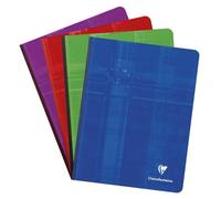 Clairefontaine 9742C Un Cahier Brochure Dos Toilé - 17x22 cm - 192 Pages Petits Carreaux - Papier Blanc 90 g - Couverture Carte Pelliculée Couleur Aléatoire