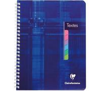 Clairefontaine 8756C Un Cahier de Texte à Spirale - 17x22 cm - 144 Pages Grands Carreaux avec Touches de Couleurs Détachables - Papier Blanc 90 g - Couverture Carte Pelliculée - Couleur Aléatoire