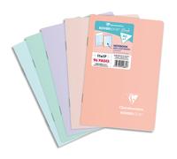 CLAIREFONTAINE Cahier Koverbook BLUSH piqué PP bicolore opaque 11x17cm 96p Q.5x5 coloris assortis.