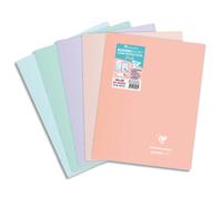 CLAIREFONTAINE Cahier Koverbook BLUSH piqué PP bicolore opaque 24x32cm 96p Seyès coloris assortis