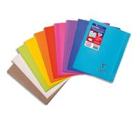 CLAIREFONTAINE Cahier Koverbook piqûre 96 pages petits carreaux 5x5 format 17x22. Coloris assortis