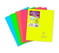 Clairefontaine Cahier agrafé Koverbook Neon 17x22 cm 96 p grands carreaux 90 g - Couleur aléatoire