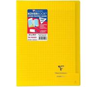 Clairefontaine 971406C Un Cahier Agrafé Koverbook Jaune - A4 21x29,7 cm - 96 Pages Grands Carreaux - Papier Blanc 90 g - Couverture Polypro