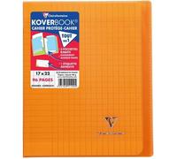 Clairefontaine Cahier agrafé Koverbook 17x22 cm 96 pages grands carreaux Orange Papier 90g