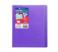 Clairefontaine 951405C Un Cahier Agrafé Koverbook Violet - 17x22 cm - 96 Pages Grands Carreaux - Papier Blanc 90 g - Couverture Polypro