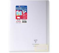 Cahier piqué polypro Koverbook 24x32 cm 96 pages grands carreaux Seyes blanc transparent CLAIREFONTAINE