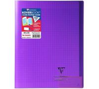 Cahier Koverbook Clairefontaine 24 x 32 cm grand carreaux 96 pages - violet