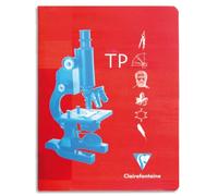 CLAIREFONTAINE Cahier TP reliure piqûre 24x32cm 32 pages unies 125g + 32 pages grands carreaux Seyès 90g.