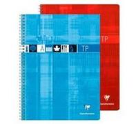 Clairefontaine 8907C Un Cahier à Spirale de Travaux Pratiques - 17x22 cm - 80 Pages Grands Carreaux 90 g et Unies Blanches 125 g - Couverture Carte Pelliculée - Couleur Aléatoire