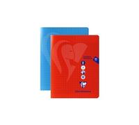 Clairefontaine Cahier agrafé Mimesys 17x22 cm – 80 p. gr. carreaux 90g & unies 125g – polypro