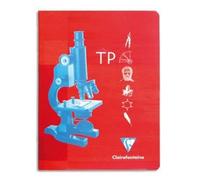 CLAIREFONTAINE Cahier TP reliure piqûre 40 pages grands carreaux+40 pages unies 17x22cm. Couverture carte