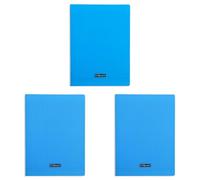 Clairefontaine Calligraphe 18192C Un Cahier Agrafé Bleu (une Marque de 24x32 cm - 96 Pages Grands Carreaux - Papier Blanc 90 g - Couverture Polypro Transparent (Lot de 3)