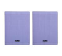 Clairefontaine Calligraphe 18197C Un Cahier Agrafé Violet (une Marque de 24x32 cm - 96 Pages Grands Carreaux - Papier Blanc 90 g - Couverture Polypro Transparent (Lot de 2)
