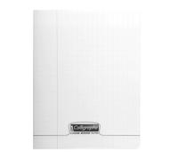 Calligraphe 18129C Un Cahier Agrafé Incolore (une Marque de Clairefontaine) - 17x22 cm - 96 Pages Grands Carreaux - Papier Blanc 90 g - Couverture Polypro Transparent