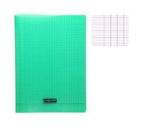 Calligraphe 18195C Un Cahier Agrafé Vert (une Marque de Clairefontaine) - 24x32 cm - 96 Pages Grands Carreaux - Papier Blanc 90 g - Couverture Polypro Transparent