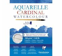 Clairefontaine Bloc Encollé Cardinal 96184C – Papier aquarelle 300 g A3 10 feuilles double grain