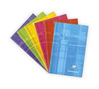 Clairefontaine 69582C Un Carnet Brochure Rembordée Rigide - 7,5x12 cm - 128 Pages Petits Carreaux - Papier Blanc 90 g - Couverture Carte Pelliculée Couleur Aléatoire