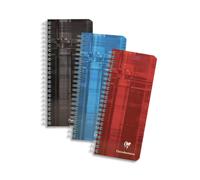 Clairefontaine 8672C Un Carnet à Spirale - 8,5x20 cm - 180 Pages Petits Carreaux - Papier Blanc 90 g - Couverture Carte Pelliculée Couleur Aléatoire