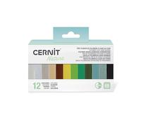 Clairefontaine CERNIT CEASS004C -Un Assortiment 12 Pains de Pâtes Cernit 25g-Pâte polymère effet nature assortiments de 12 couleurs différentes -Gamme nature,opaline et Number one-Modelage,DIY adultes