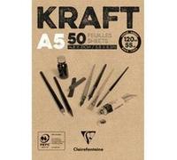 Clairefontaine Bloc papier à dessin Kraft A4 120 g/m² Noir G