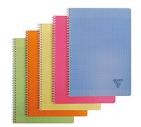 Clairefontaine Cahier à spirale Linicolor A4 – 90 g – Grands carreaux Séyès – 180 pages
