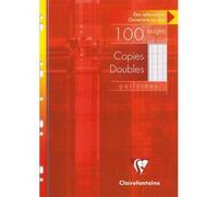 Clairefontaine Copies Doubles Perforées Blanche 21x29,7cm 100pages Grands Carreaux 90g- Sous Étuis Carton