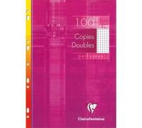 Clairefontaine Copies Doubles Perforées Blanche 21x29,7cm 100pages Petits Carreaux 90g Sous Étuis Carton