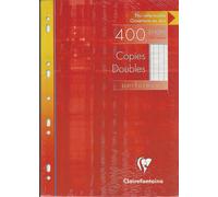 Clairefontaine Copies Doubles Perforées Blanche 21x29,7cm 400pages Grands Carreaux 90g